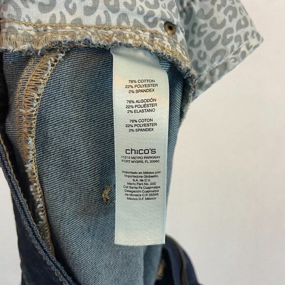 Chicos Platinum Jeans Women's Size 38 (38 x 27) Dark Wash Straight Leg - Picture 9 of 10